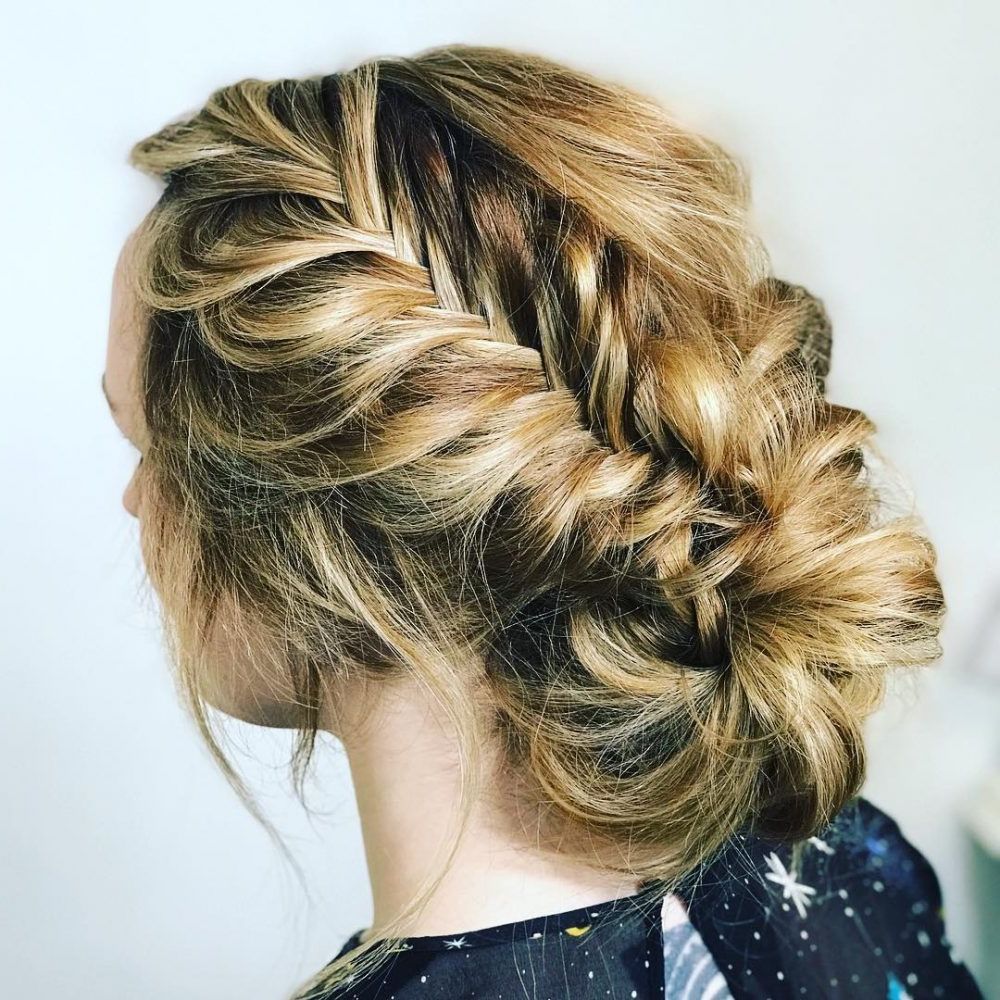 33 Breathtaking Loose Updos That Are Trendy For 2019 Throughout Best And Newest Teased Fishtail Bun Updo Hairstyles (View 10 of 20)