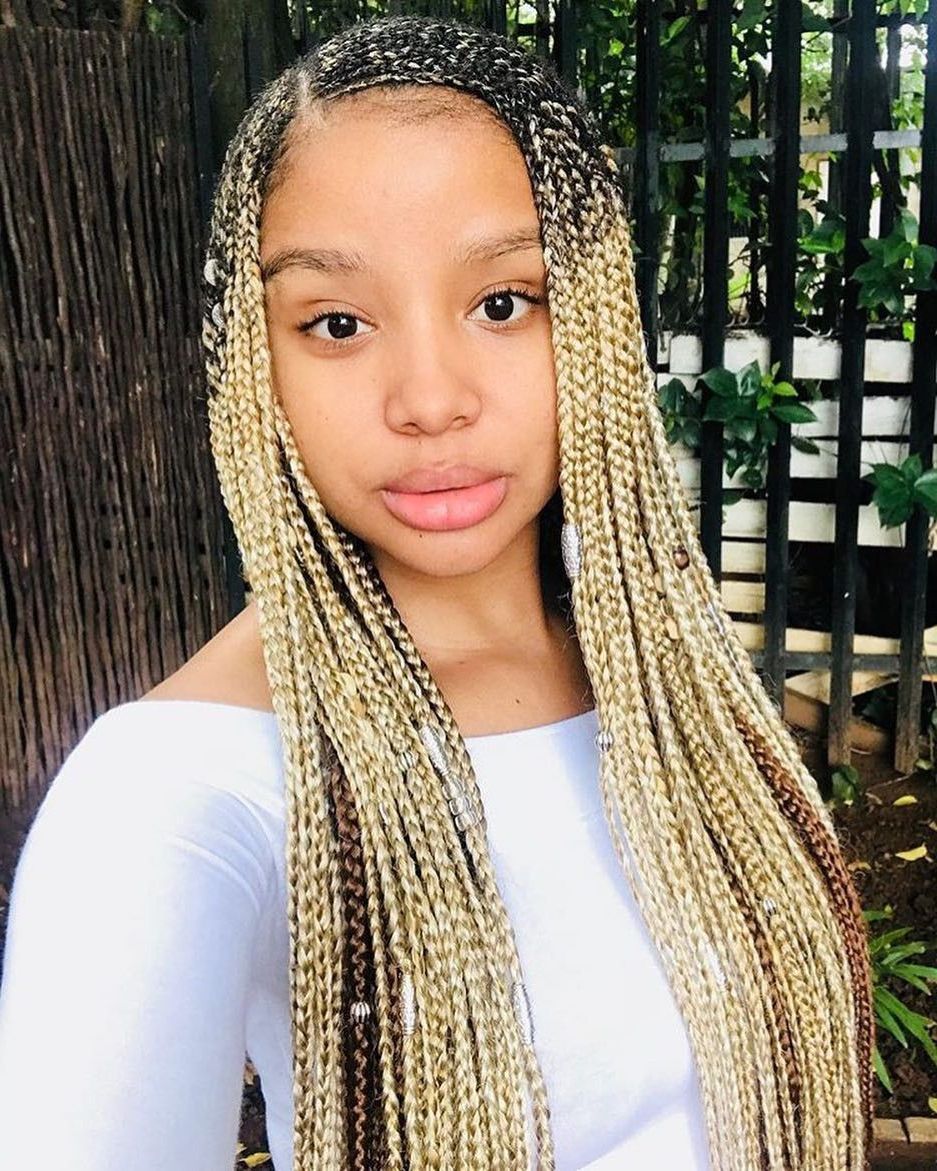 35 Lemonade Braids Styles For Elegant Protective Styling For Newest Golden Blonde Tiny Braid Hairstyles (View 9 of 20)