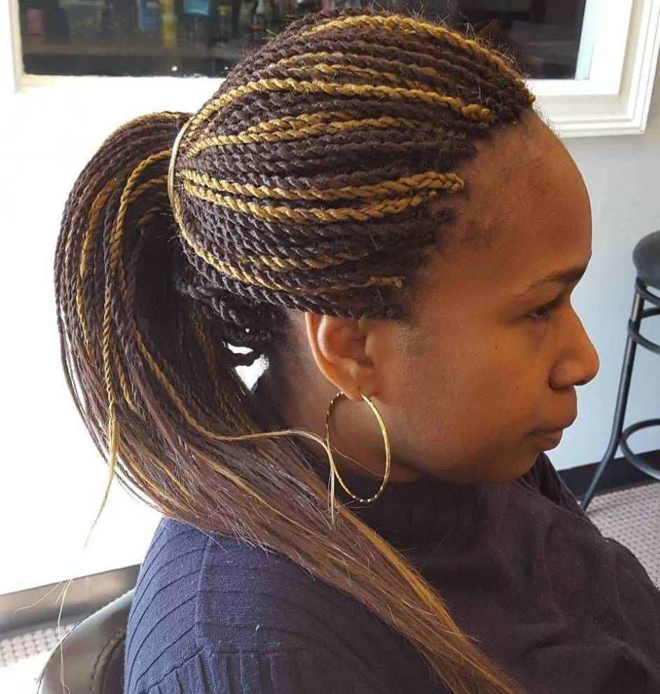 40 Ideas Of Micro Braids And Invisible Braids Hairstyles Pertaining To Trendy Side Swept Twists Micro Braids With Beads (View 5 of 20)