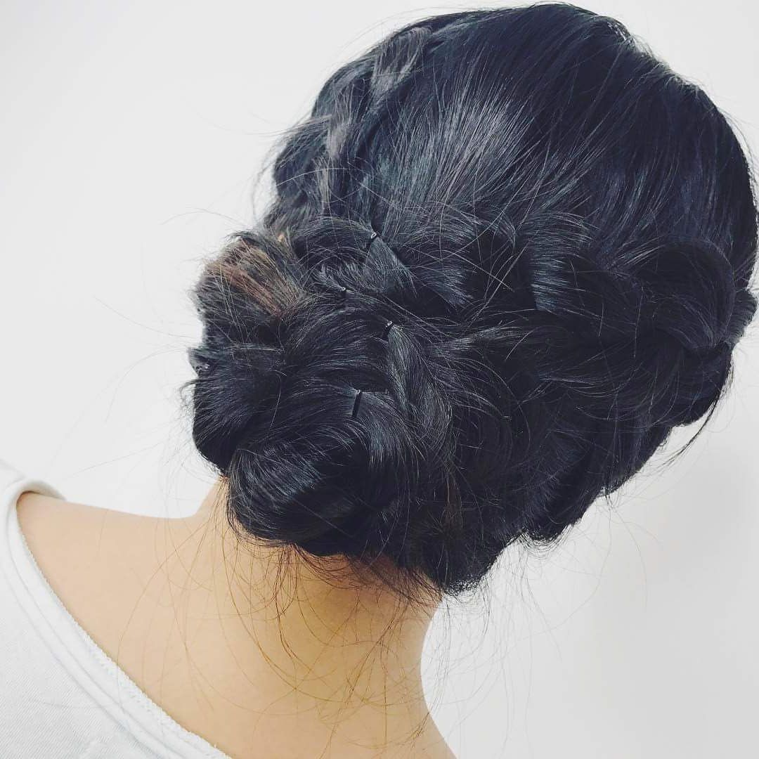 65 Super Stylish Braided Bun Hairstyle To Leave Behind Some Pertaining To Most Recent Criss Cross Braid Bun Hairstyles (View 13 of 20)
