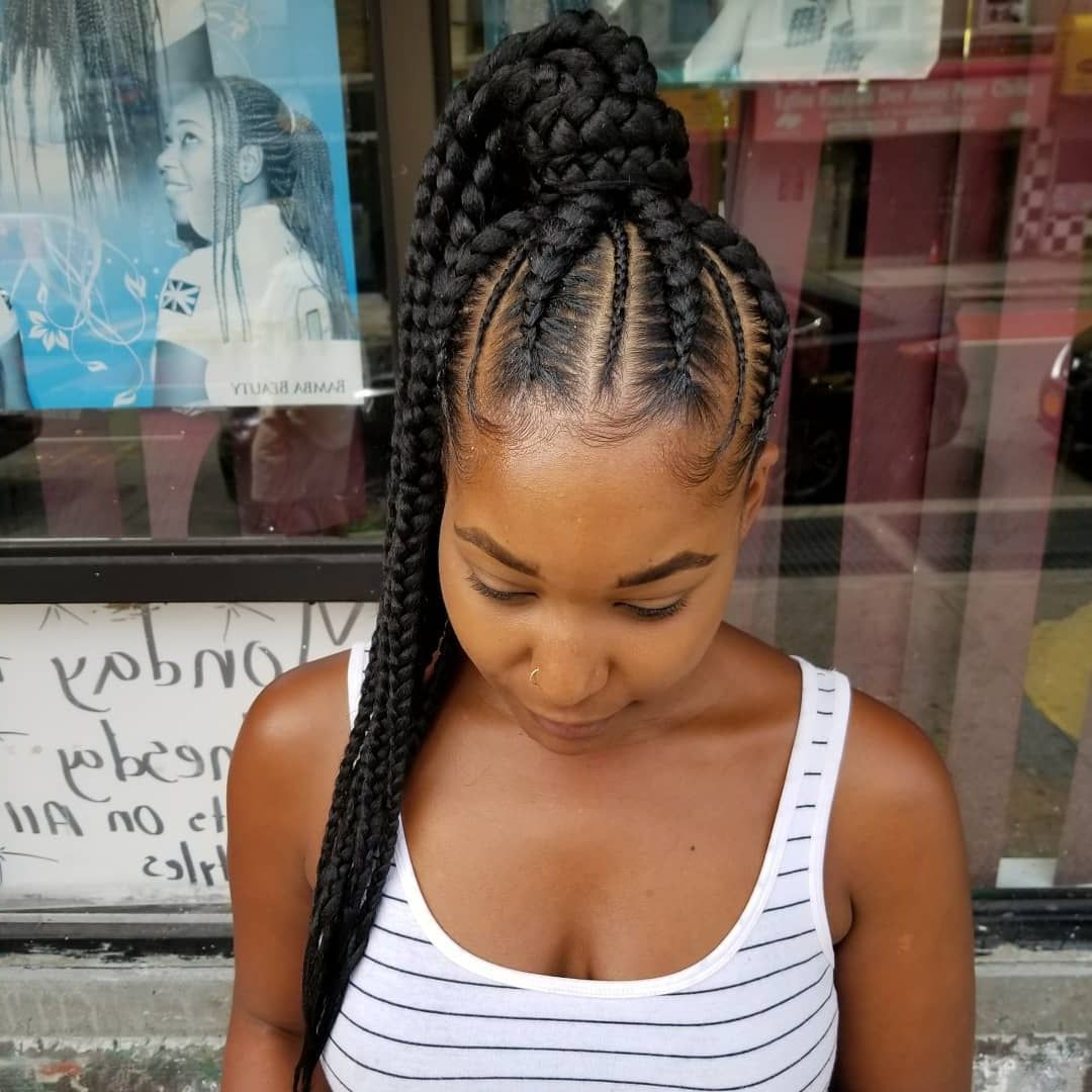 72 Ideas To Make Your Cornrow Hairstyle The Best One! Throughout Well Known Cornrow Braids Hairstyles With Ponytail (View 18 of 20)