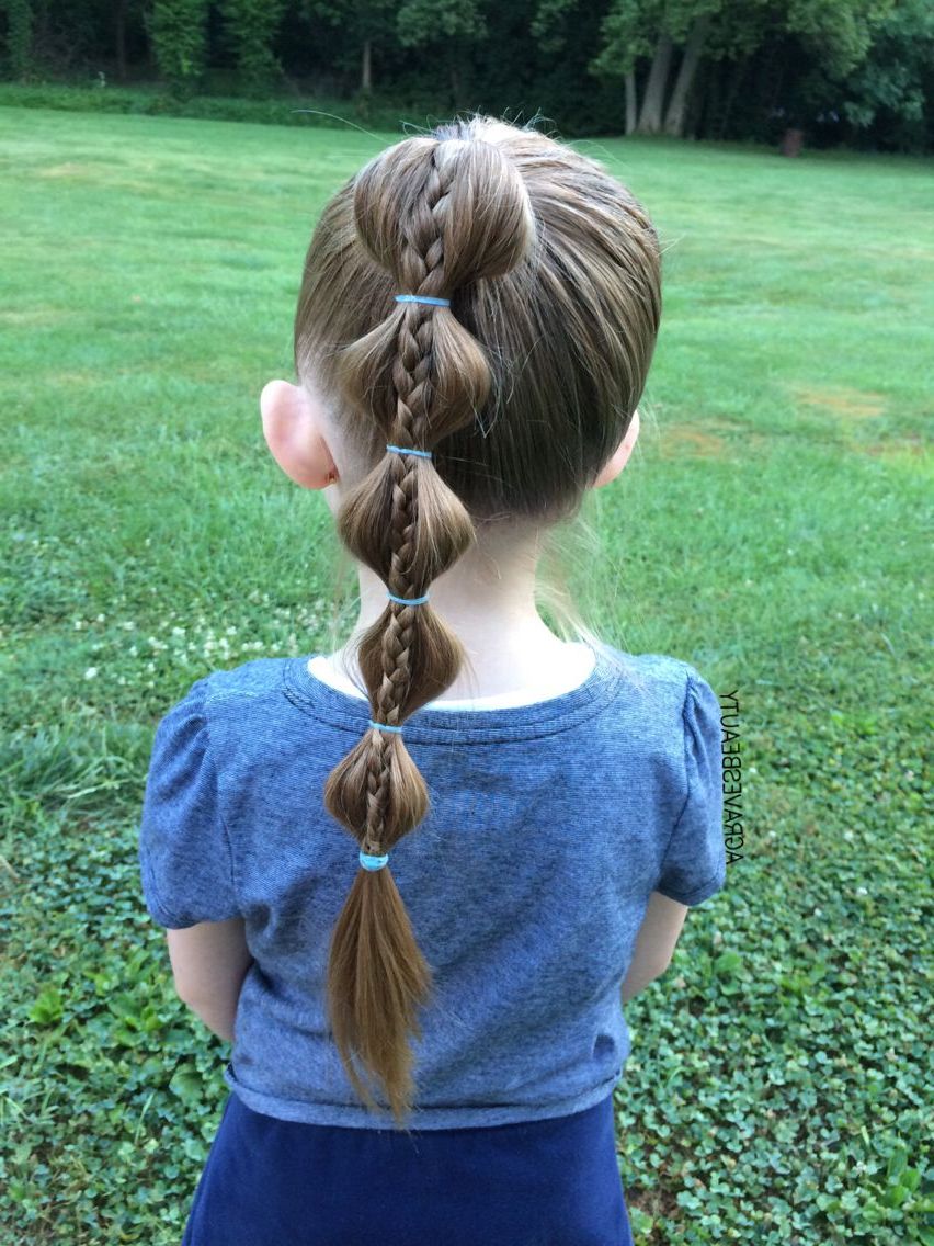 A Fun Stacked Bubble Braid Inspired@brownhairedbliss Pertaining To Popular Bubble Braid Updo Hairstyles (View 11 of 20)