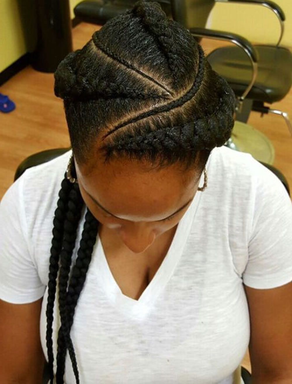 Angled Cornrows With Braided Parts – Hairstyles Inside Fashionable Angled Cornrows Hairstyles With Braided Parts (View 5 of 20)