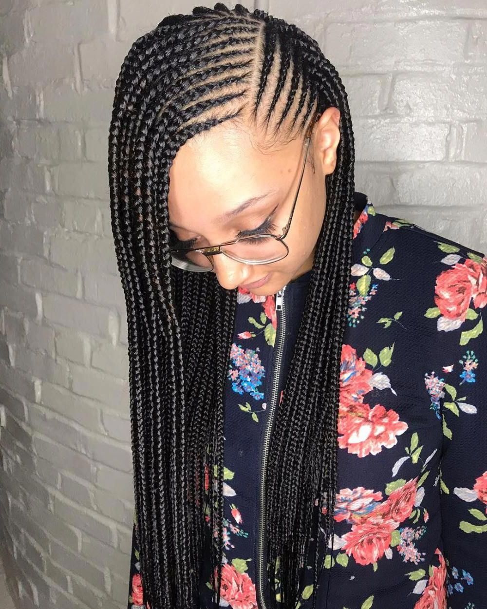 Best And Newest Side Parted Loose Cornrows Braided Hairstyles Intended For 17: Side Parted Loose Cornrows (View 1 of 20)