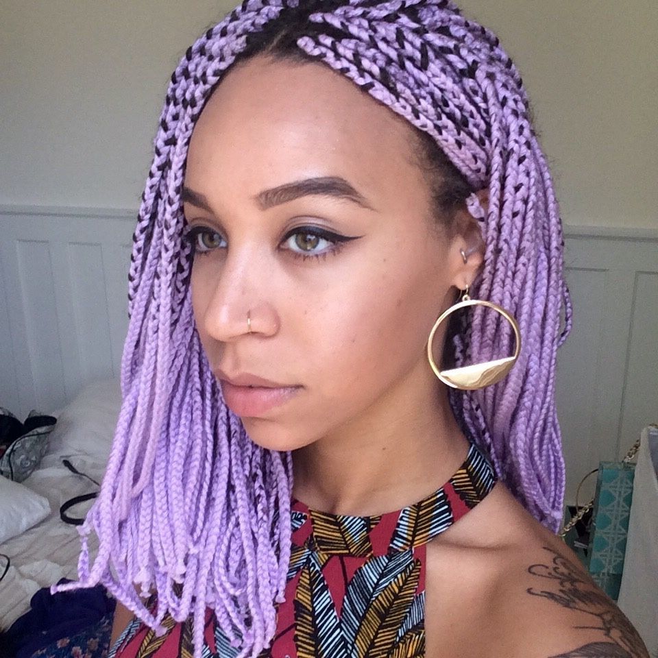 Black Girl Pertaining To Newest Skinny Braid Hairstyles With Purple Ends (View 7 of 20)