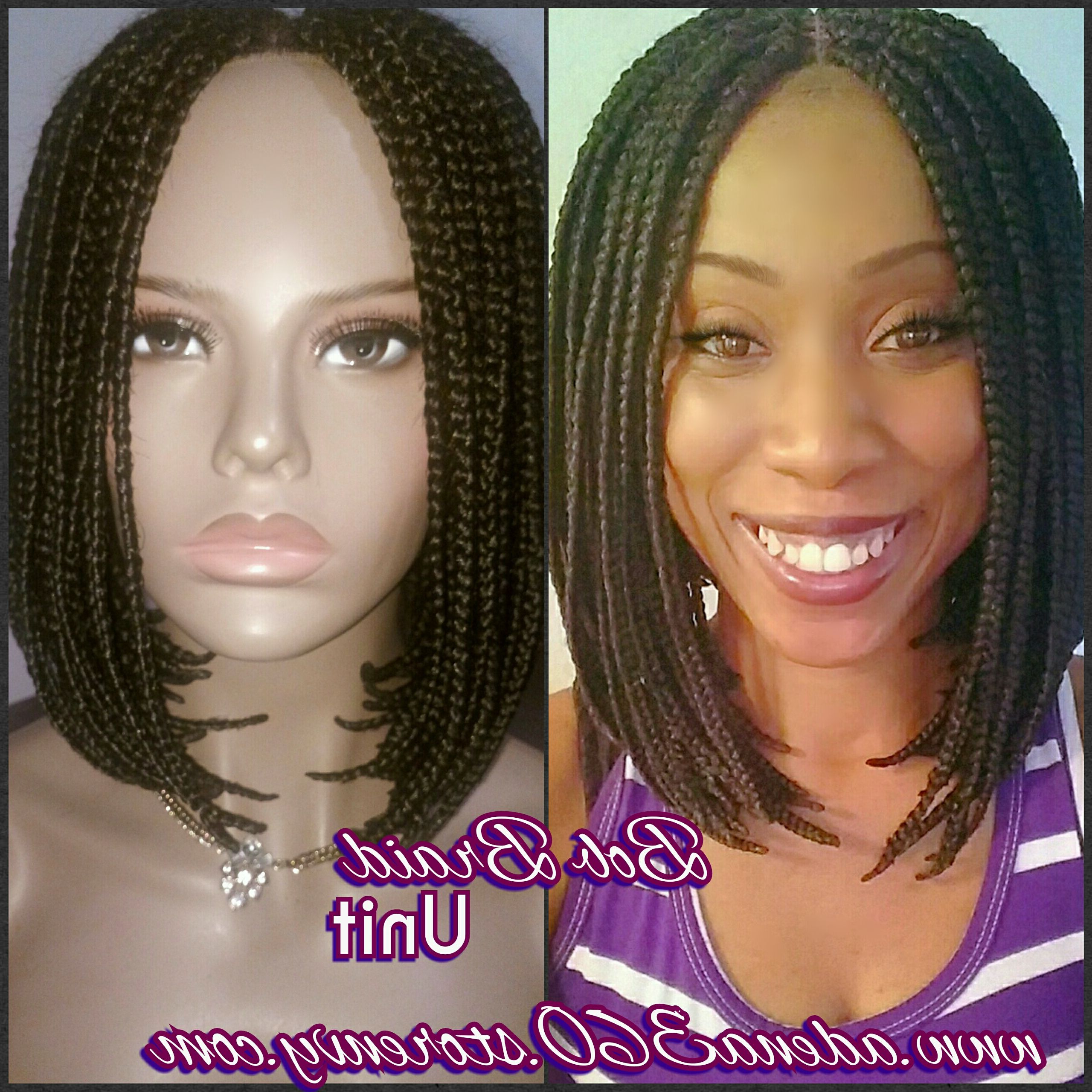 Braided Bob Lacetop Wig (medium) From Adena360 Throughout Widely Used Center Parted Bob Braid Hairstyles (View 15 of 20)