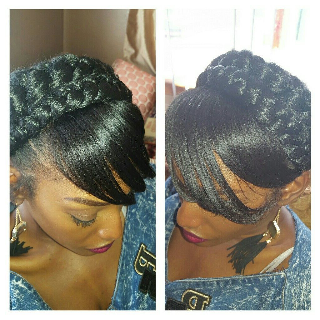 Braided For Most Recently Released Halo Braided Hairstyles With Bangs (View 1 of 20)