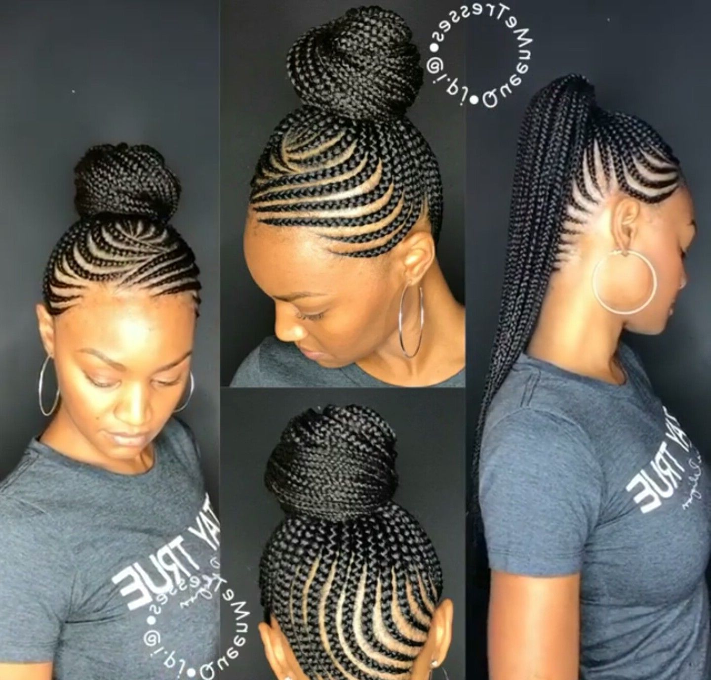 Braids For Black In Well Liked Spiral Under Braid Hairstyles With A Straight Ponytail (View 10 of 20)