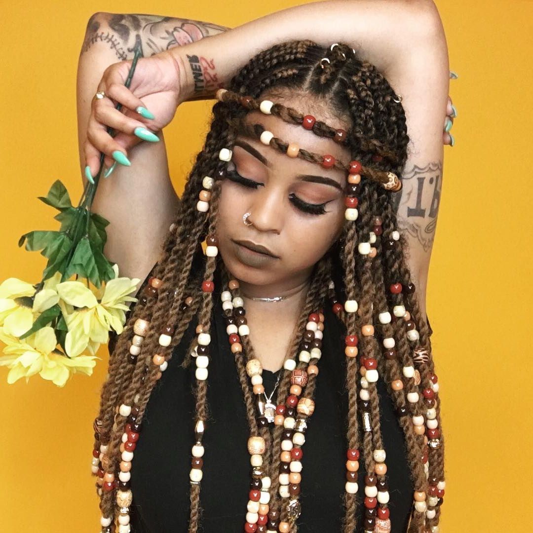 Braids With Beads: Hairstyles For A Beautiful And Authentic Look Within Most Popular Kanekalon Braids With Golden Beads (View 17 of 20)