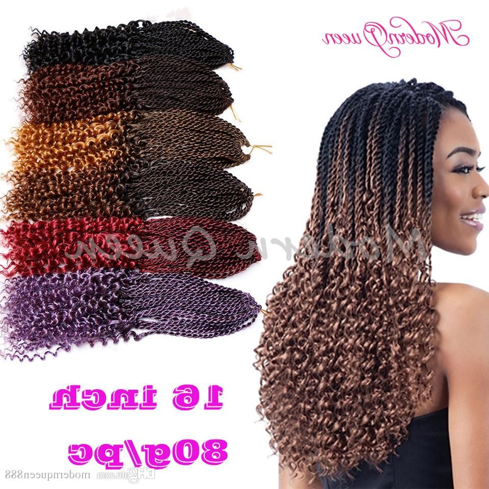 Cheap 16inch Pre Flashy Curly Senegalese Twist Crochet Braids Hair  Extensions Ombre Kanekalon Synthetic Braiding Hair For Black Women With Well Known Black And Brown Senegalese Twist Hairstyles (View 13 of 20)