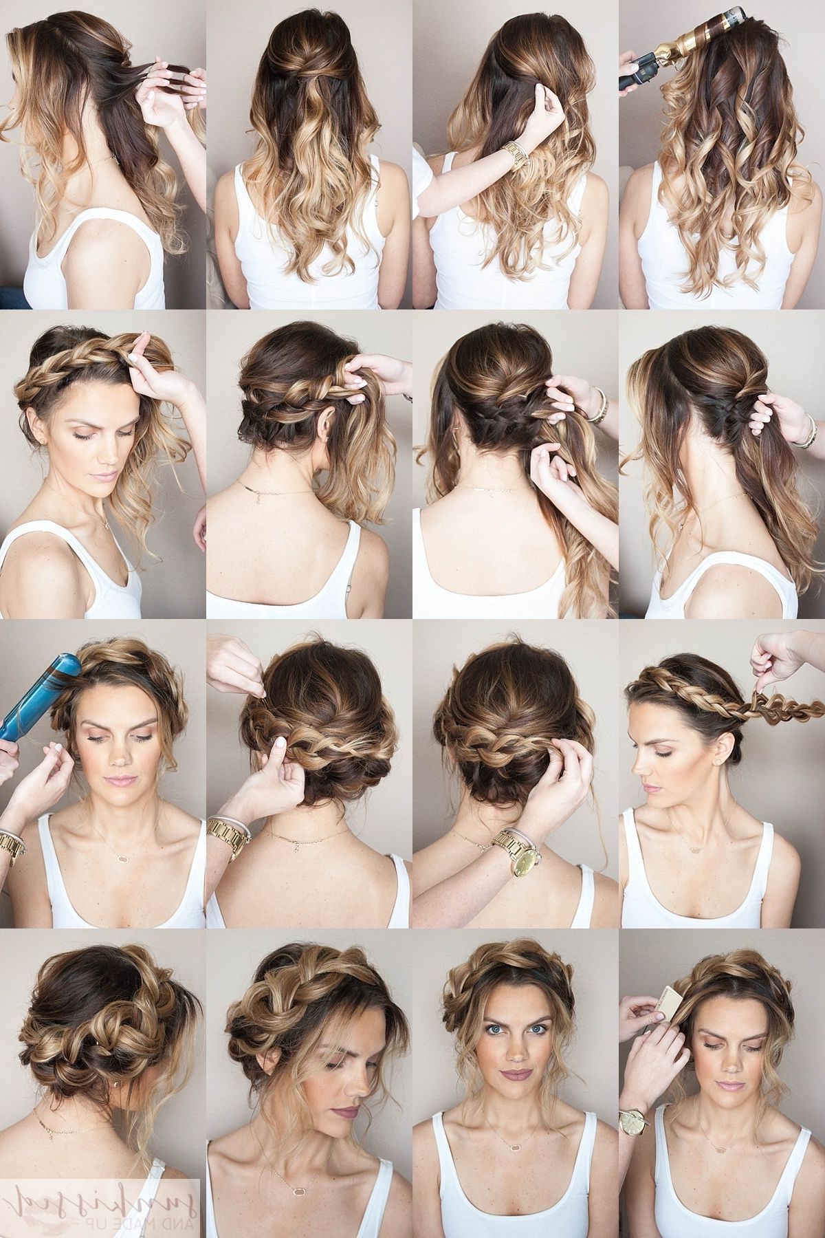 Crown Braid Tutorial // Braided Crown How To // Halo Braid Regarding Most Up To Date Halo Braided Hairstyles (Gallery 19 of 20)