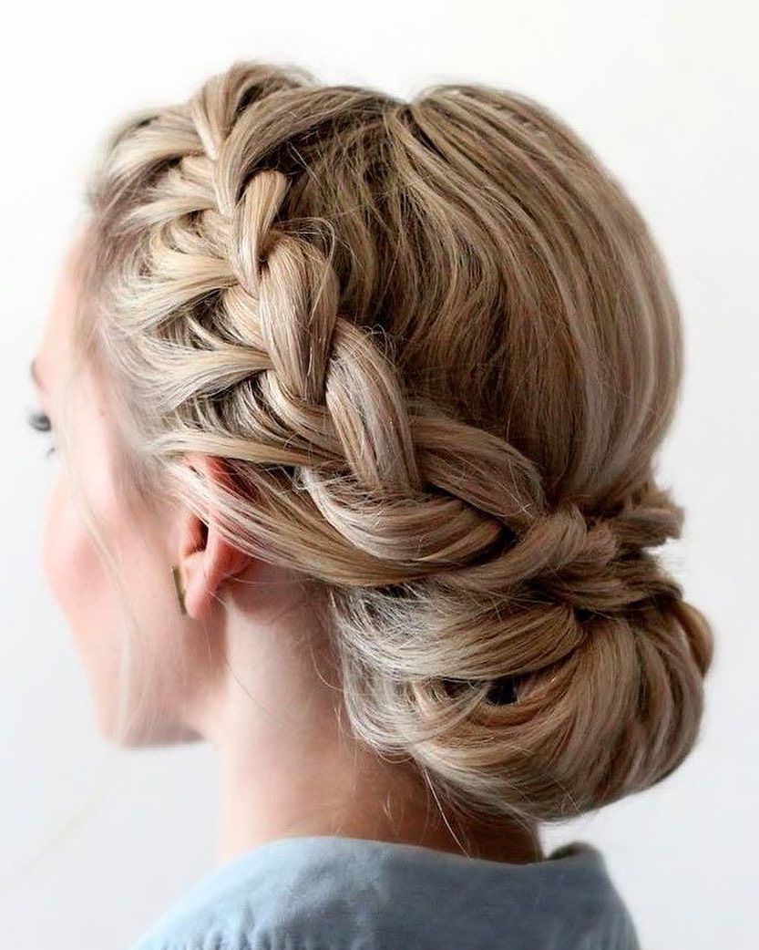 Current Brown Woven Updo Braid Hairstyles Inside Chic Braided Updo Hairstyle (View 1 of 20)