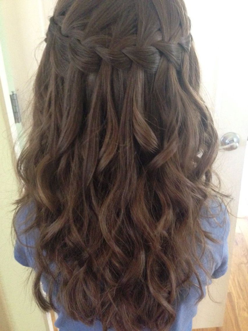 Current Waterfall Braids Hairstyles Intended For Waterfall Braid I Did On My Niece With Her Next Day Curls (View 11 of 20)