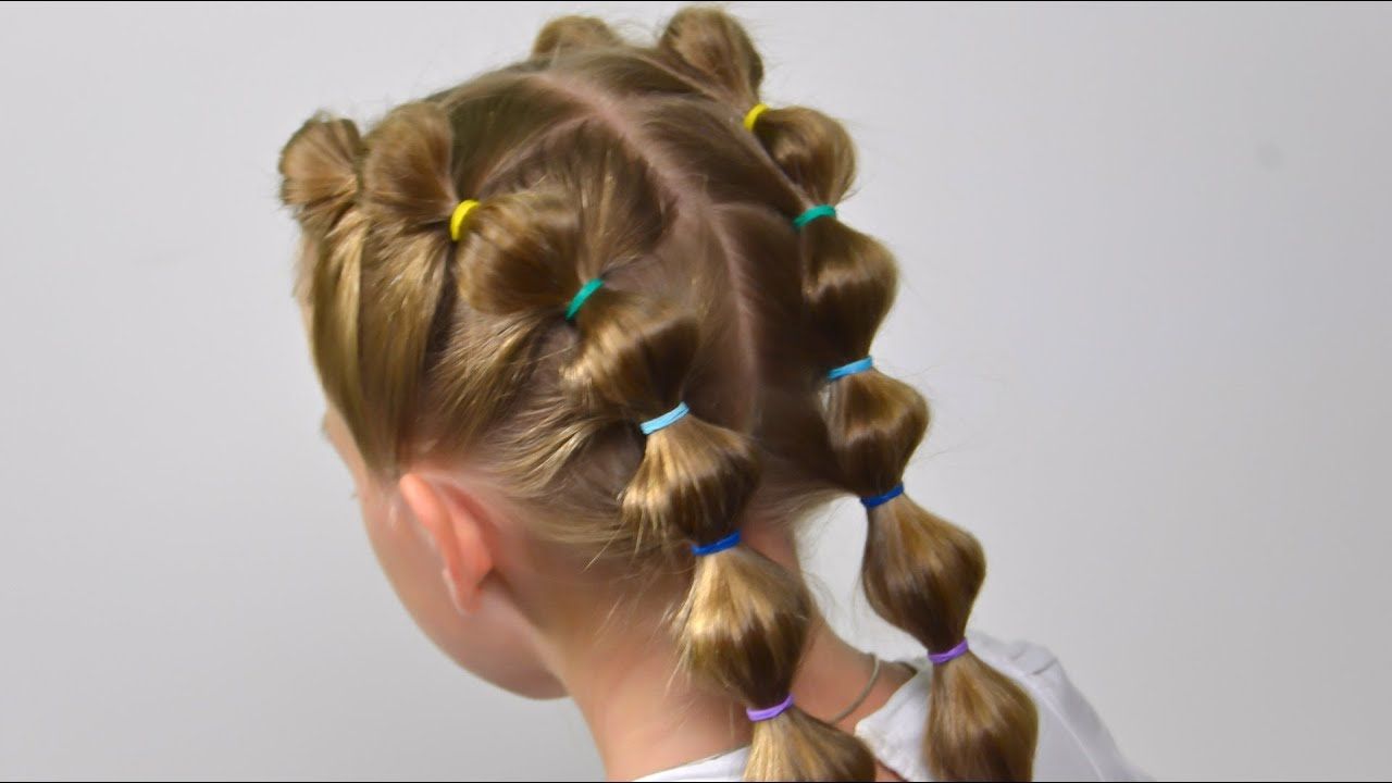 Double Bubble Braids ★ Easy Elastic Hairstyle (little Girls Hairstyles #80)  #lgh Regarding Widely Used Bubble Braid Updo Hairstyles (View 8 of 20)