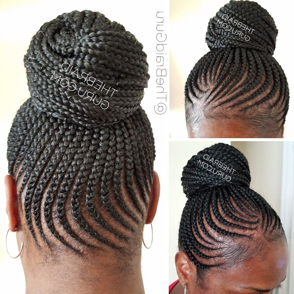 Famous Skinny Curvy Cornrow Braided Hairstyles In Cornrows In A Bun (View 16 of 20)