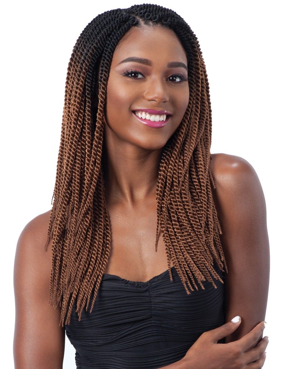 Fashionable Black And Brown Senegalese Twist Hairstyles Inside Freetress Crochet Braid Large Senegalese Twist 14 Inch (View 14 of 20)