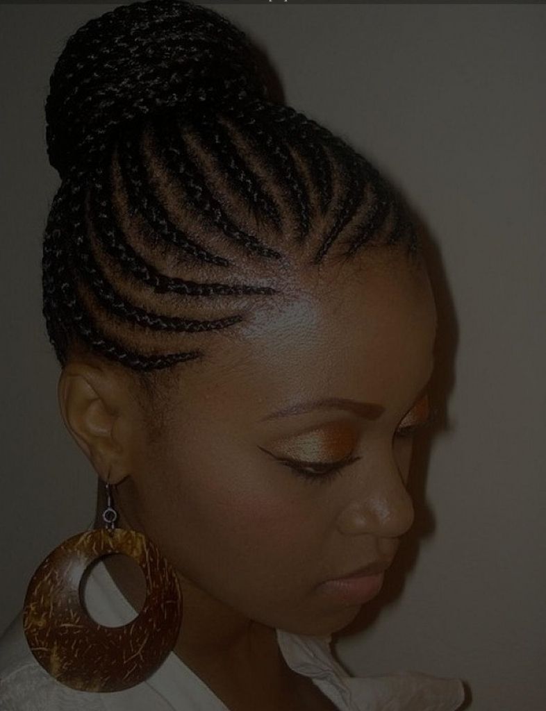 Hair Color : Braided Updo For Black Hair Bun Hairstyles Intended For Current Lovely Black Braided Updo Hairstyles (View 5 of 20)