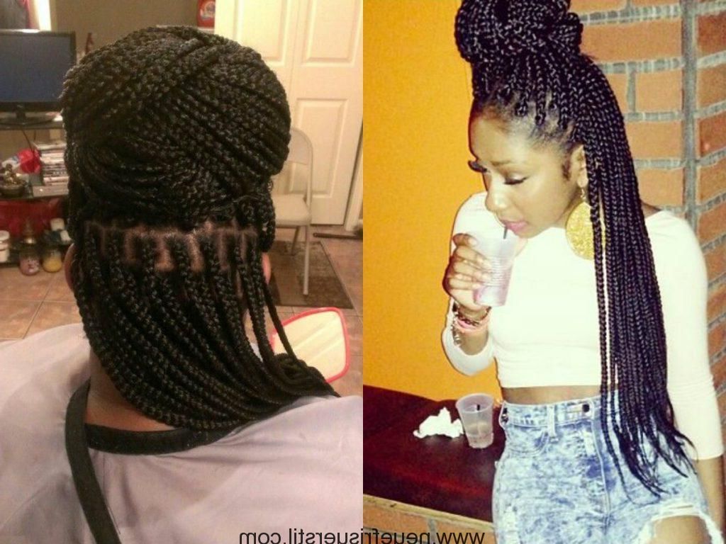 Half Up Half Down Box Braids Bun Hairstyles #braids Intended For Most Up To Date Box Braided Bun Hairstyles (View 12 of 20)