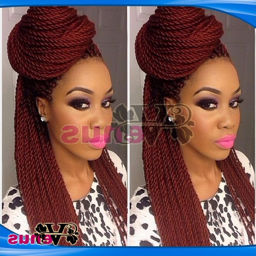Hot Selling Glueless Twist Braided Synthetic Lace Front Wigs For Famous African Red Twists Micro Braid Hairstyles (View 15 of 20)