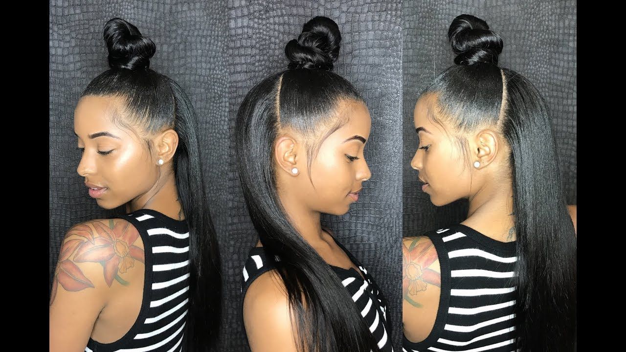 How To Do Half Up/down W/invisible Ponytail – Urban Grace Pertaining To Most Current High Half Up Bun Invisible Braids (View 1 of 20)