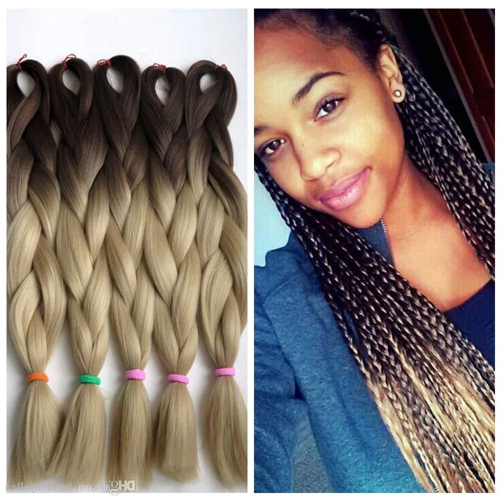 Kanekalon Synthetic Jumbo Braiding Hair Ombre Two Tone With Regard To Widely Used Two Tone Twists Hairstyles With Beads (View 4 of 20)