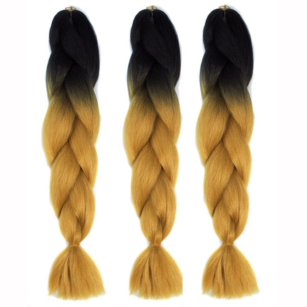 Latest Gold Toned Skull Cap Braided Hairstyles With Regard To Silky Strands Ombre Synthetic Braiding Hair Jumbo Braids Hairstyles (View 13 of 20)