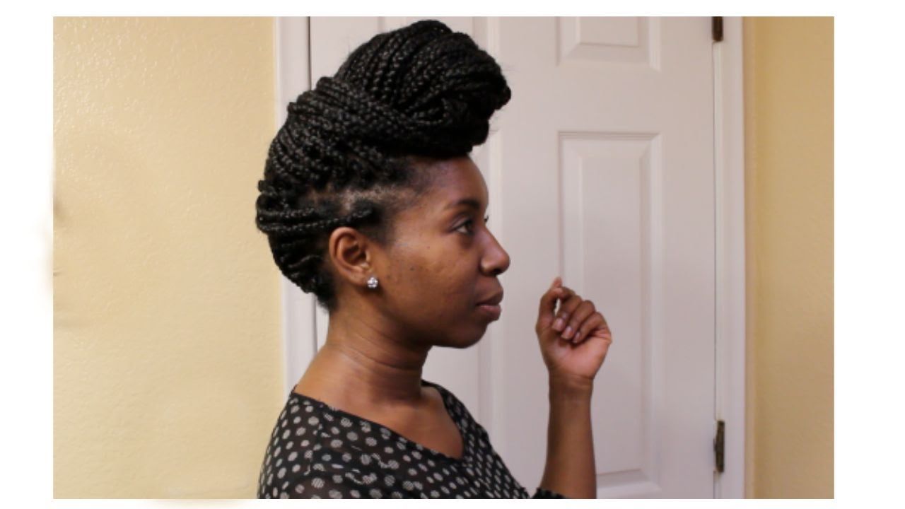 Most Current Box Braided Bun Hairstyles Within Box Braid Updo To End All Box Braid Updos (View 5 of 20)