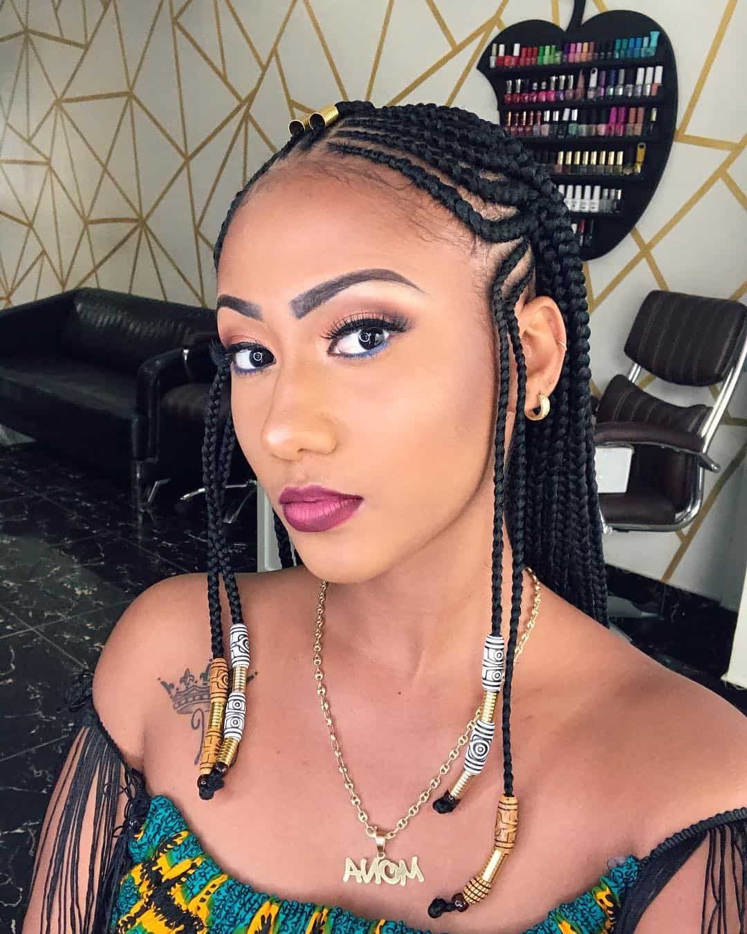 Most Popular Beaded Bangs Braided Hairstyles Inside 24 Fabulous Fulani Braid Looks You'll Want Now (View 15 of 20)