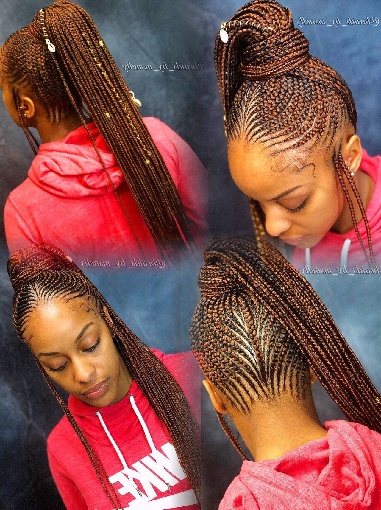 Most Popular Cornrow Ombre Ponytail Micro Braid Hairstyles Throughout Pin On Braidsms (View 19 of 20)