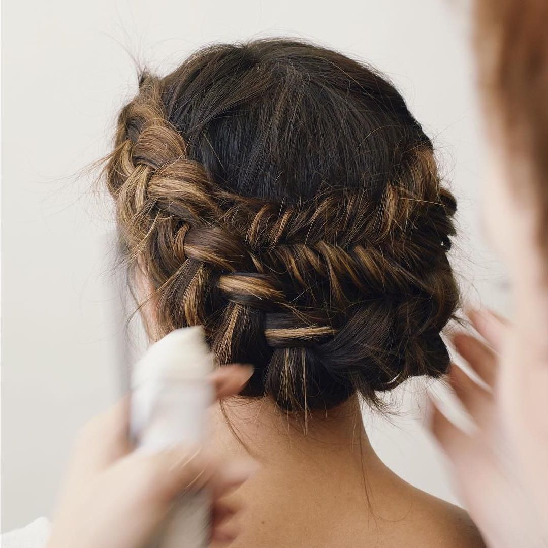 Most Recently Released Teased Fishtail Bun Updo Hairstyles With 50 Braided Wedding Hairstyles We Love (View 12 of 20)