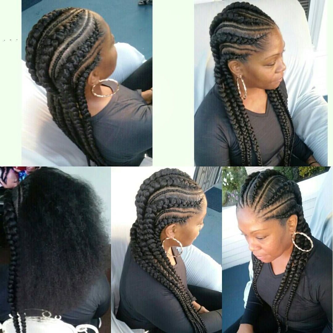 Most Recently Released Thick Cornrows Braided Hairstyles For Ladies Dm Me!! 6 Big Feed In Braids!! #naturalhair #noheat (View 2 of 20)