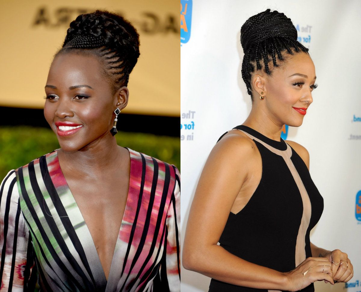 Most Up To Date Box Braided Bun Hairstyles Inside Celebrity Box Braids Hairstyles To Get Ispired With (View 13 of 20)