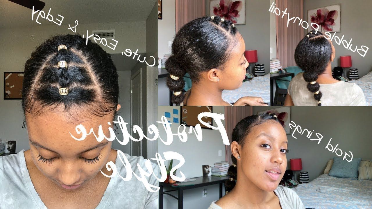 Most Up To Date Natural Bubble Ponytail Updo Hairstyles Pertaining To Cute Protective Hairstyle For Natural Hair (View 20 of 20)