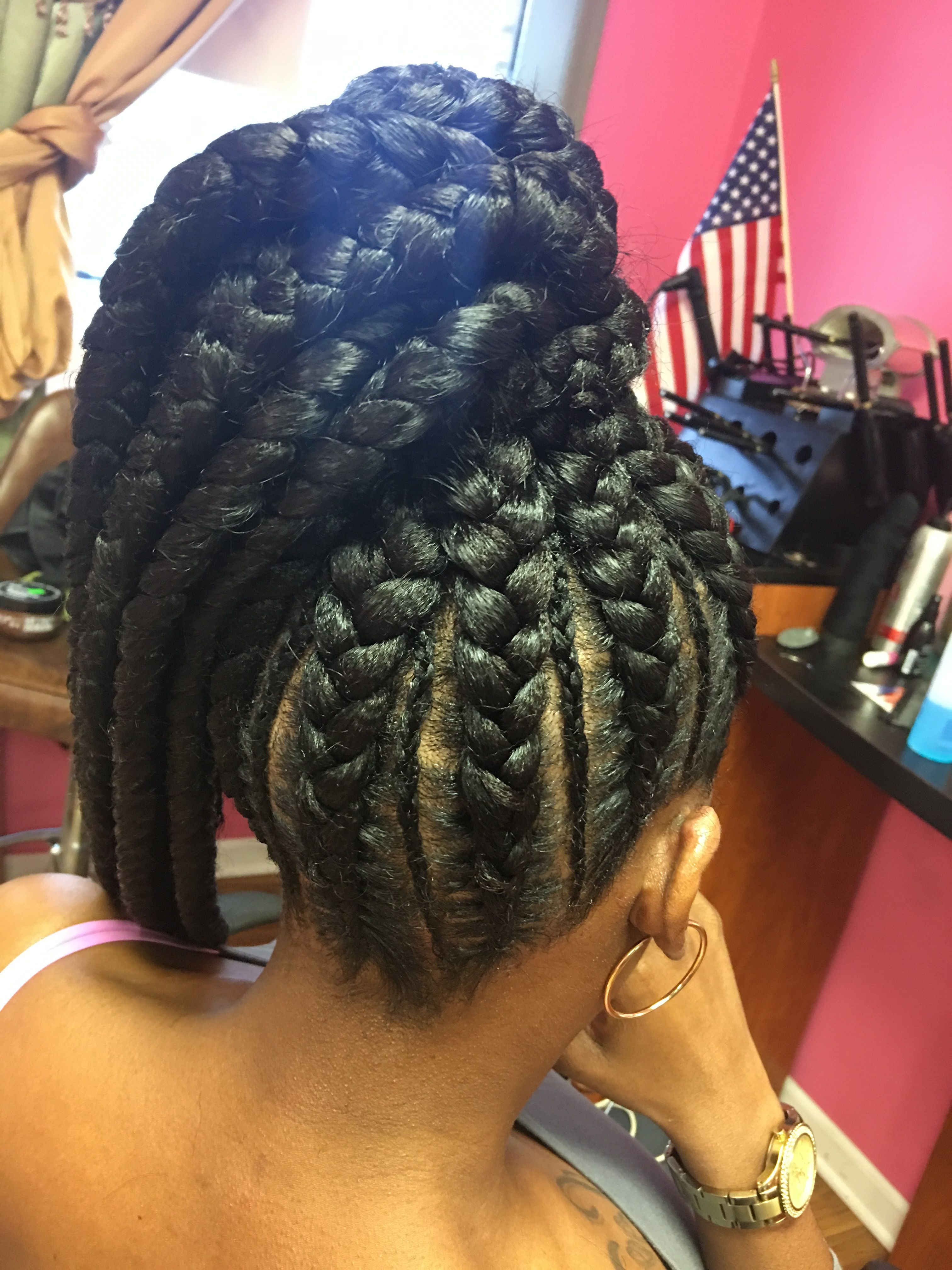 Most Up To Date Ponytail Braid Hairstyles With Thin And Thick Cornrows Within Latest Awesome Ghana Braids Hairstyles (View 2 of 20)