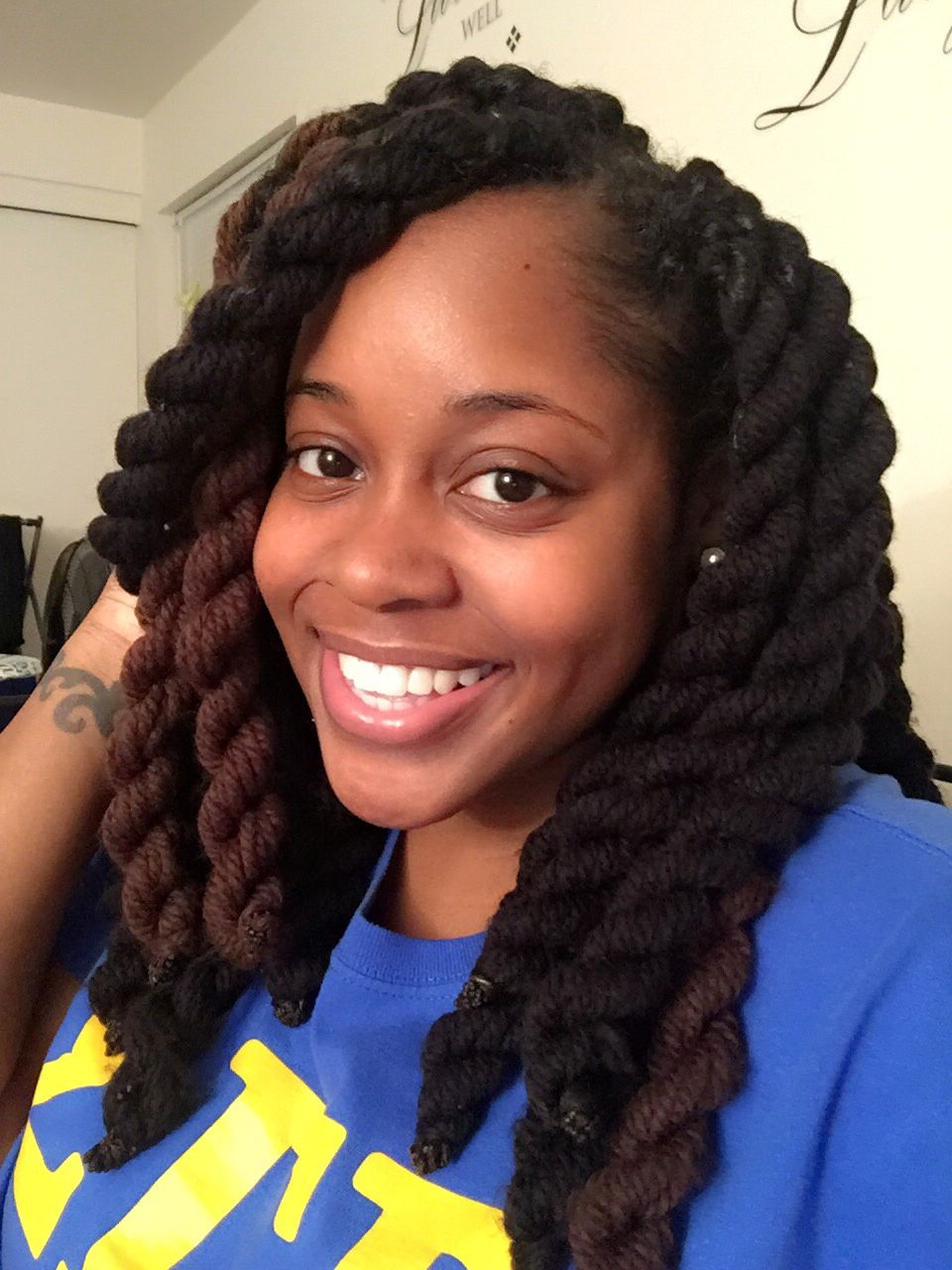 Natural Hair In Newest Very Thick And Long Twists Yarn Braid Hairstyles (View 2 of 20)