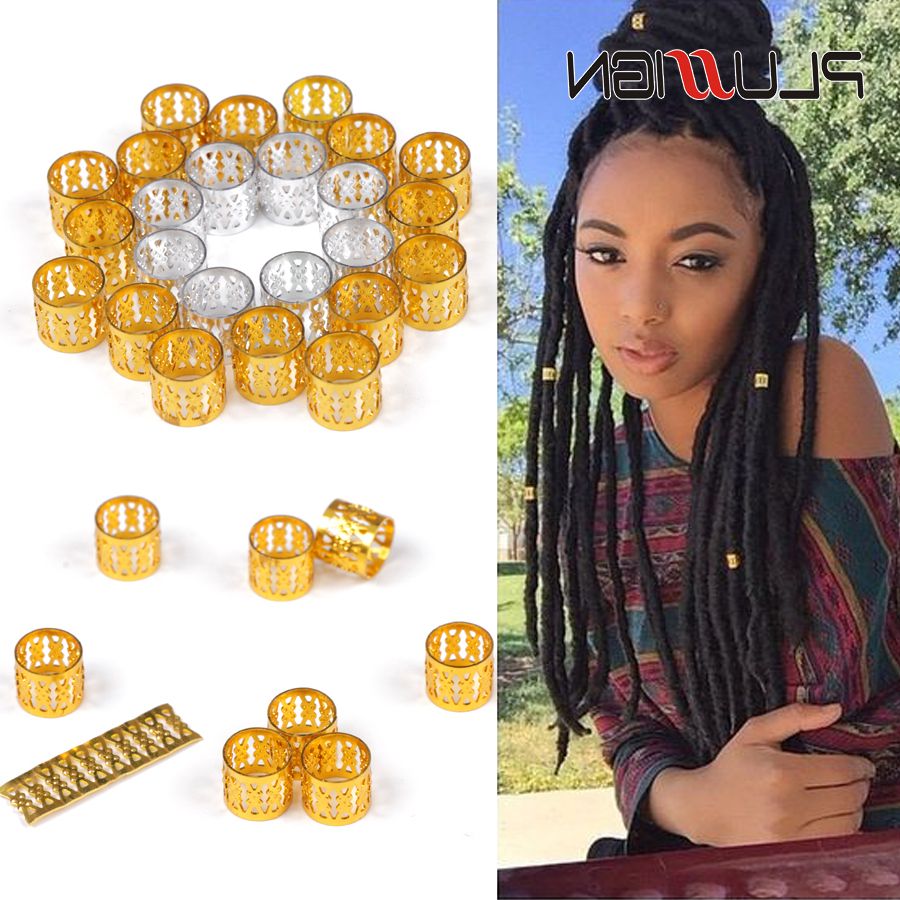 [%newest Kanekalon Braids With Golden Beads Inside Us $1.73 37% Off|hair Ring For Braids Hair Clips 100 Pcs Dreadlock Beads  Silver Green Yellow Golden Pink 7 Color Available Dreads Accessories In|us $ (View 20 of 20)