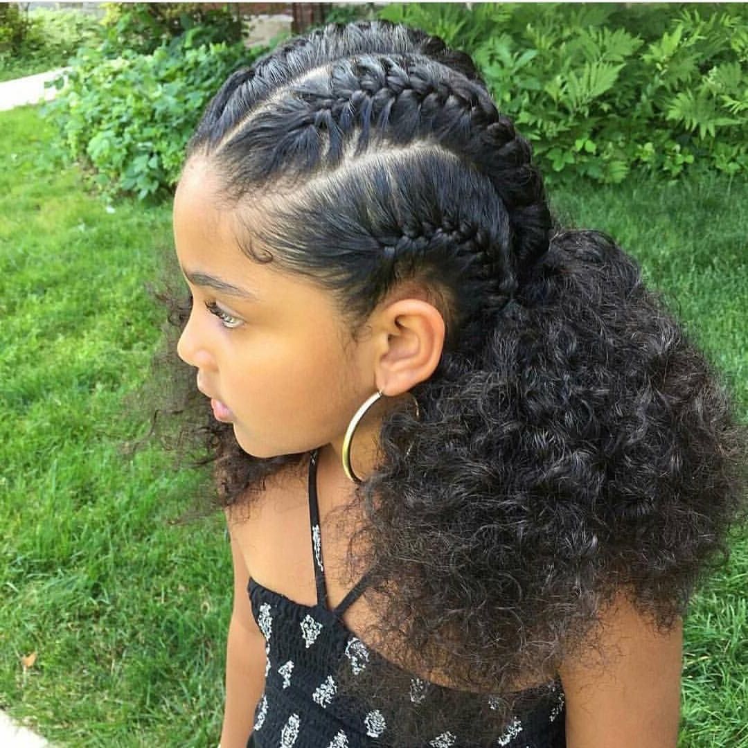 Newest Tiny Braid Hairstyles In Crop With Regard To Braids Cornrows Mixed Hair Little Girl (View 5 of 20)