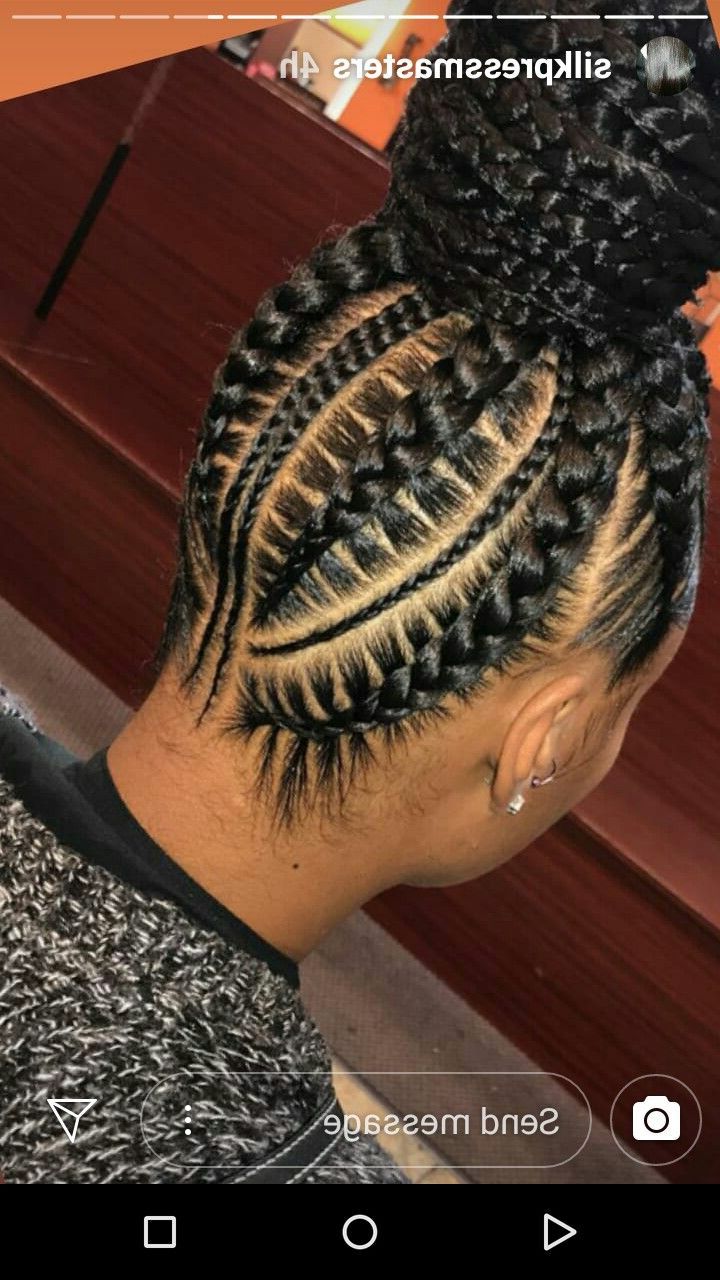 Pin On Braided Hairstyles With Regard To 2020 Cornrows Tight Bun Under Braid Hairstyles (View 5 of 20)