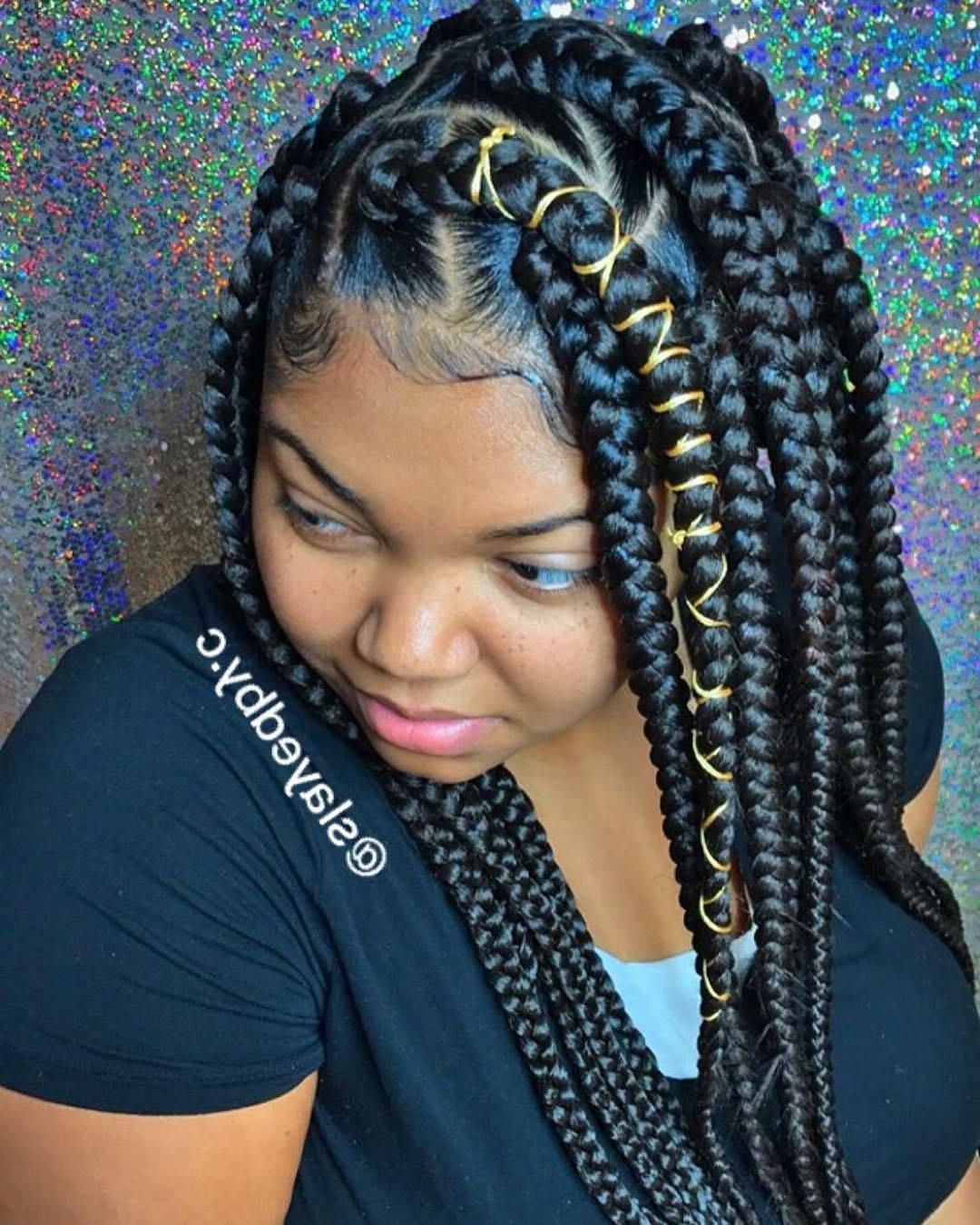 Popular Side Swept Twists Micro Braids With Beads With Regard To Chunky Side Swept Braids #crochetbraids (View 11 of 20)