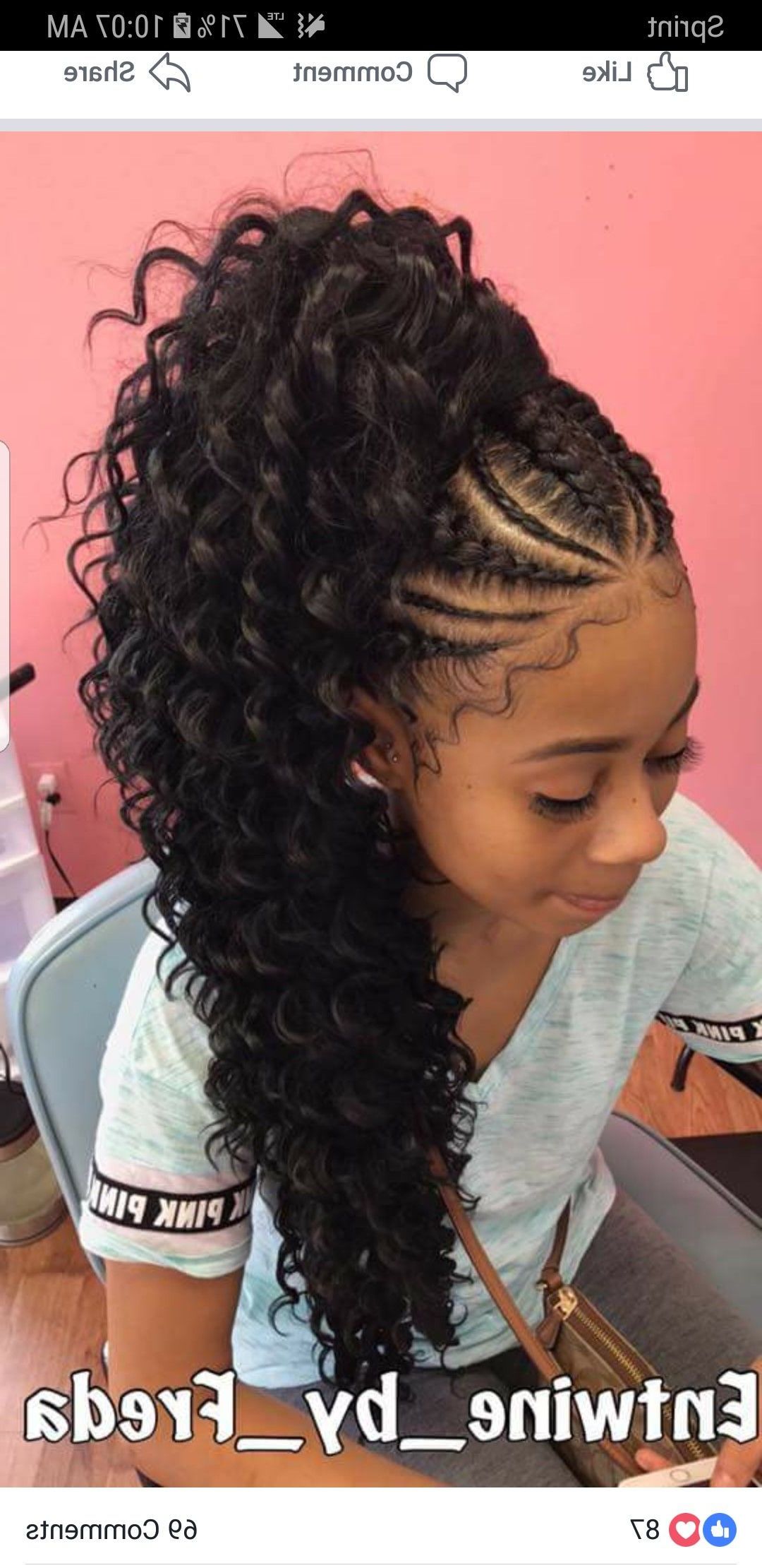 Popular Spiral Under Braid Hairstyles With A Straight Ponytail Pertaining To So Pretty And Love It My Mom Sead Shw Will Put My Hair Like (View 3 of 20)