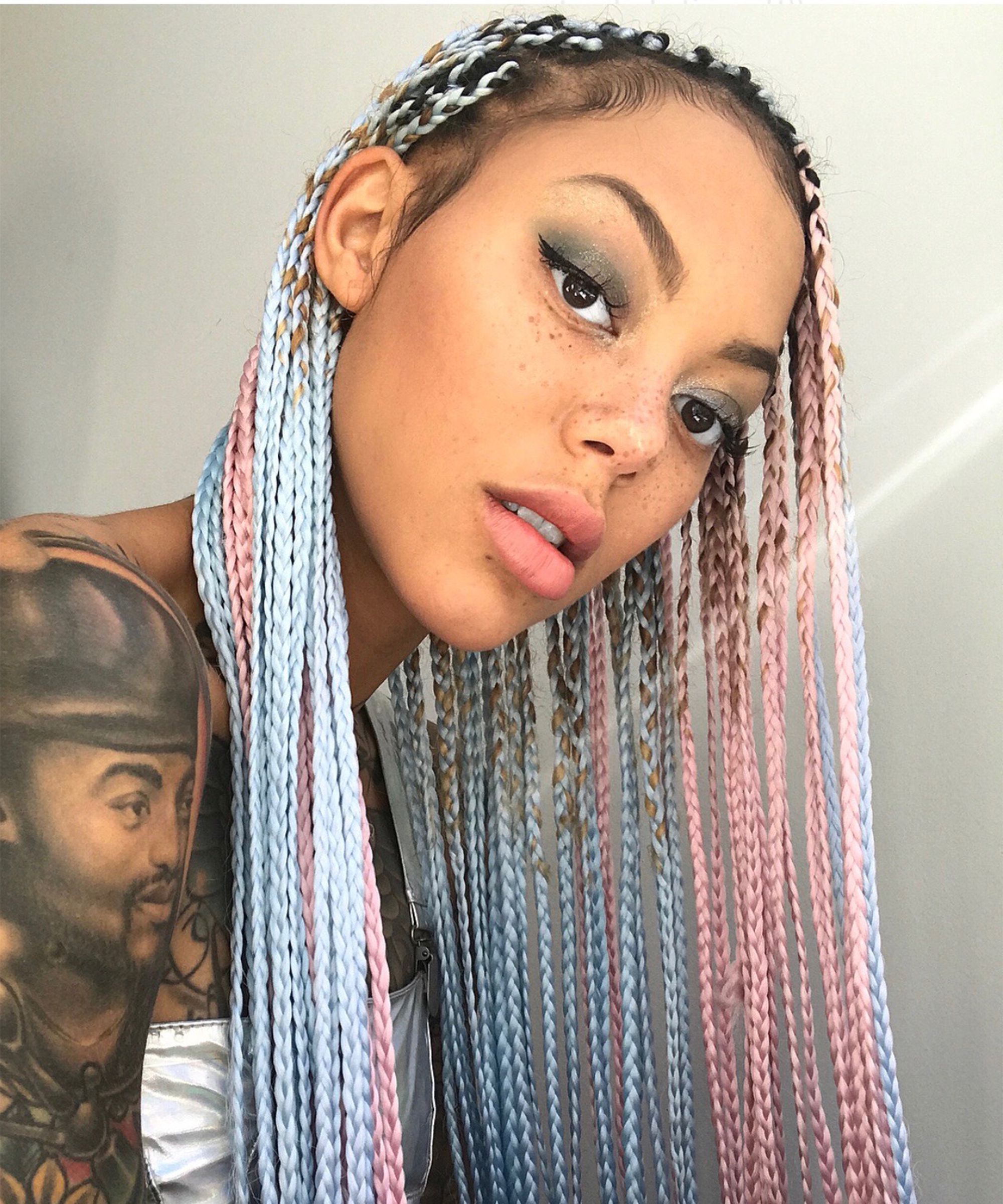 Pretty Box Braids With Color To Mix Up Your Hair Look For Current Shaved Platinum Hairstyles With Micro Braids (View 16 of 20)