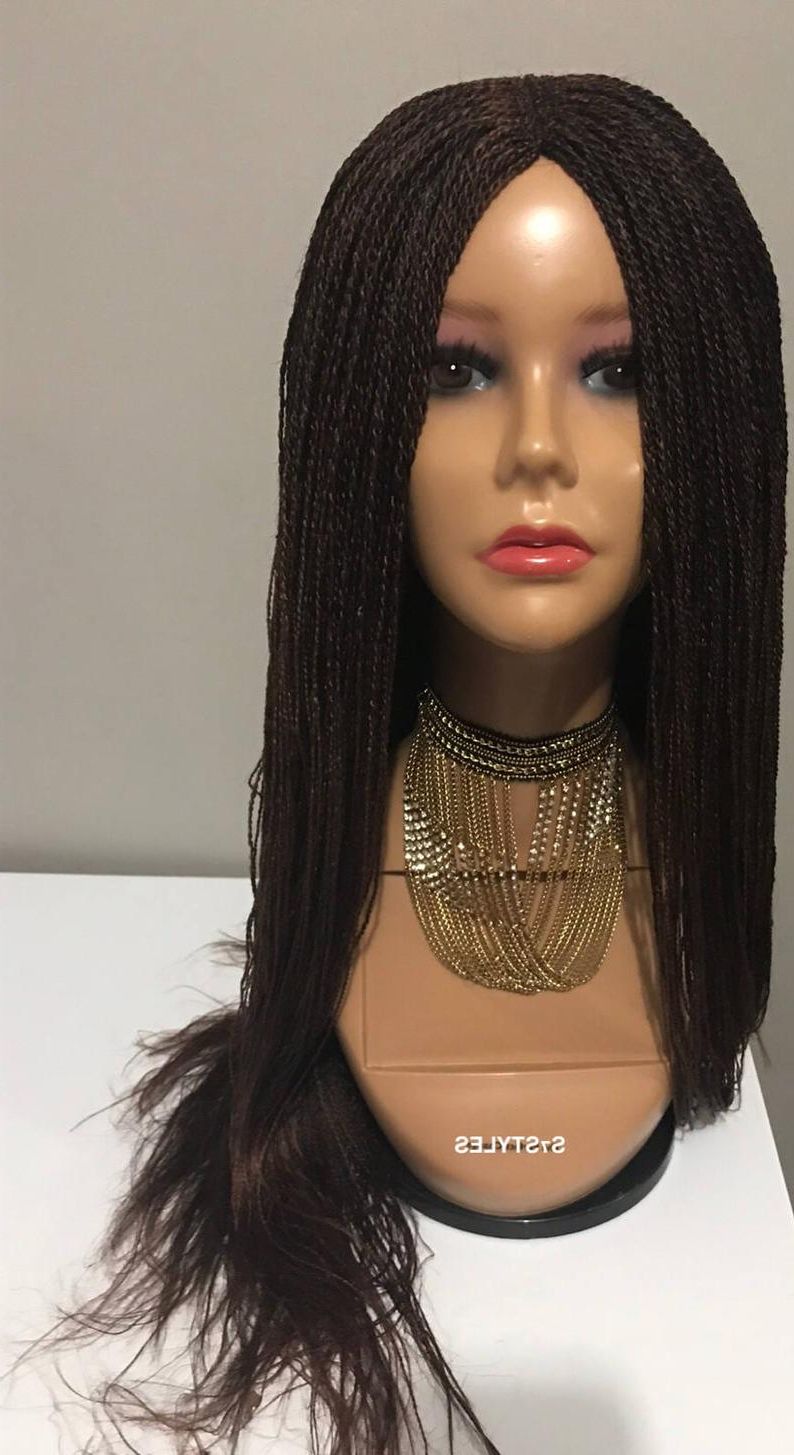 Queen Of Sheba Middle/ Side Part Micro Million Senegalese Twist Braid Wig –  Lace Front Wig – Brown Wig – Synthetic Wig – High Quality Wig Inside Popular Cleopatra Micro Braids (View 6 of 20)