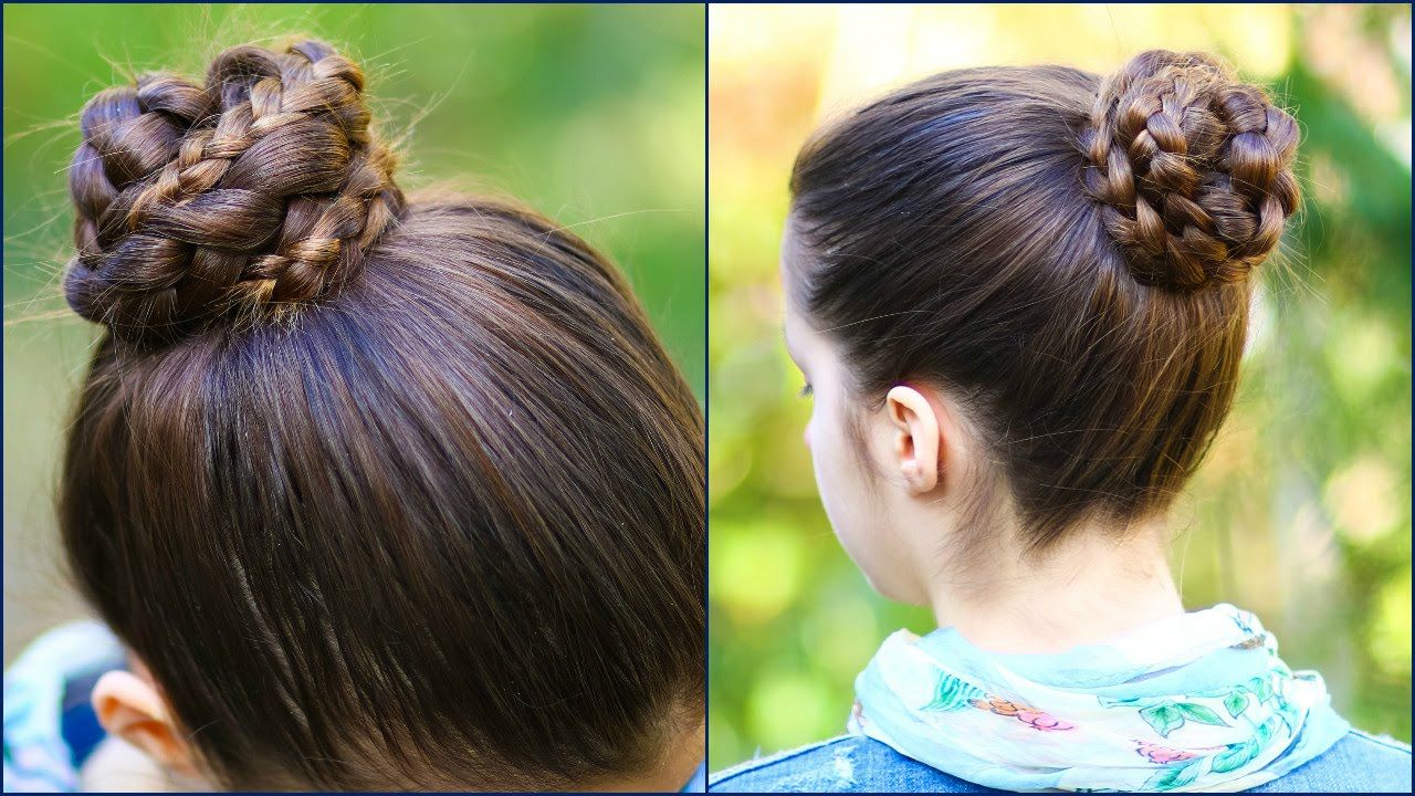 Quick & Easy Braided Bun For School! ★ 2 Minute Hairstyle ★ Stepstep  Tutorial In Latest Braided Ballerina Bun Hairstyles (View 9 of 20)