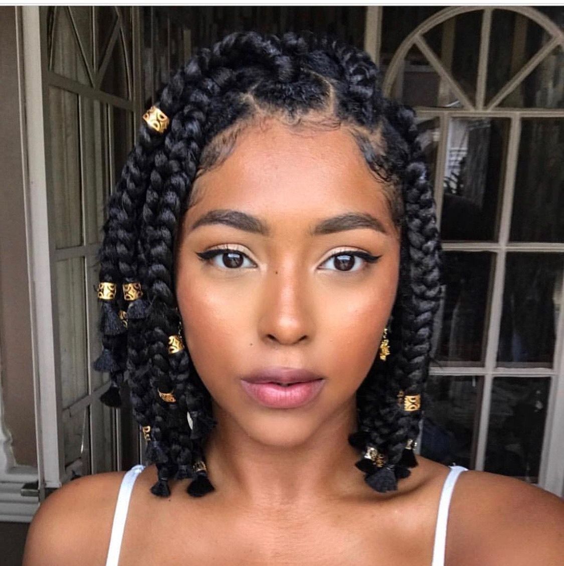 Recent Colorful Cornrows Under Braid Hairstyles Inside These 16 Short Fulani Braids With Beads Are Giving Us Life (View 10 of 20)