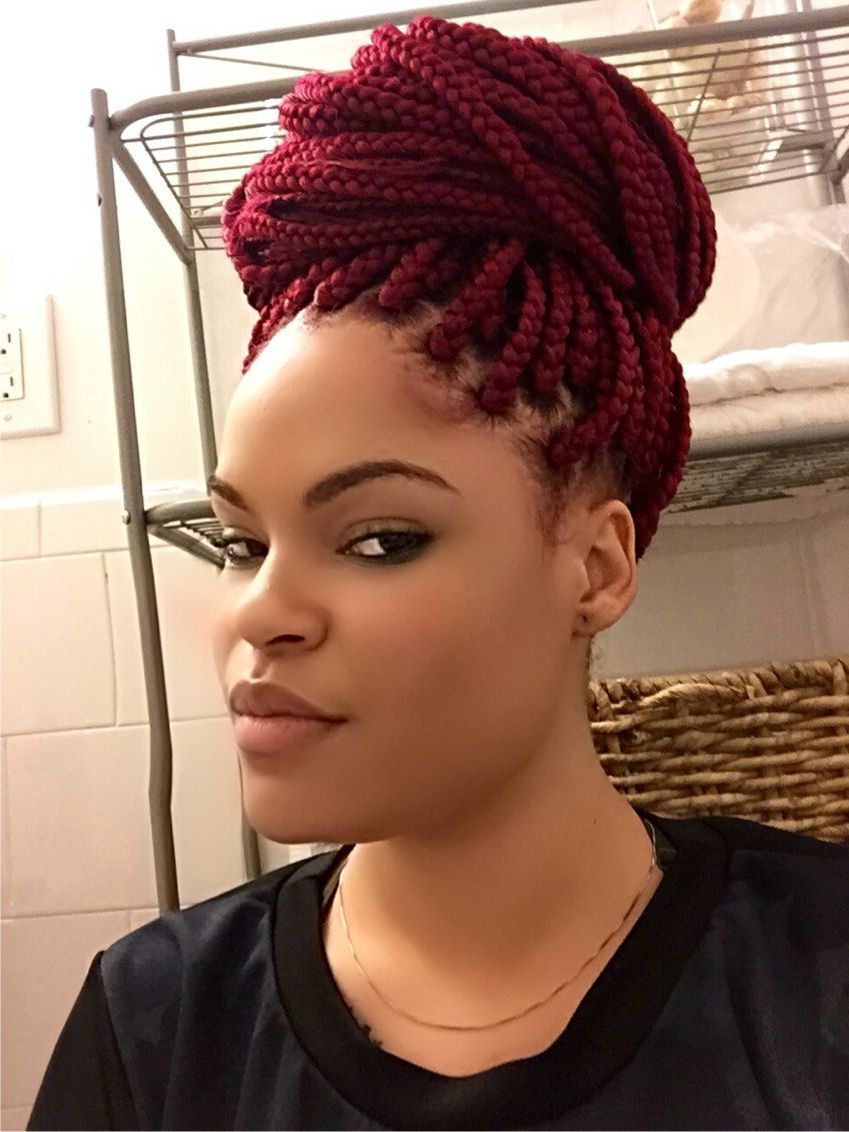 Red Box Throughout Newest Red And Brown Micro Braid Hairstyles (View 6 of 20)