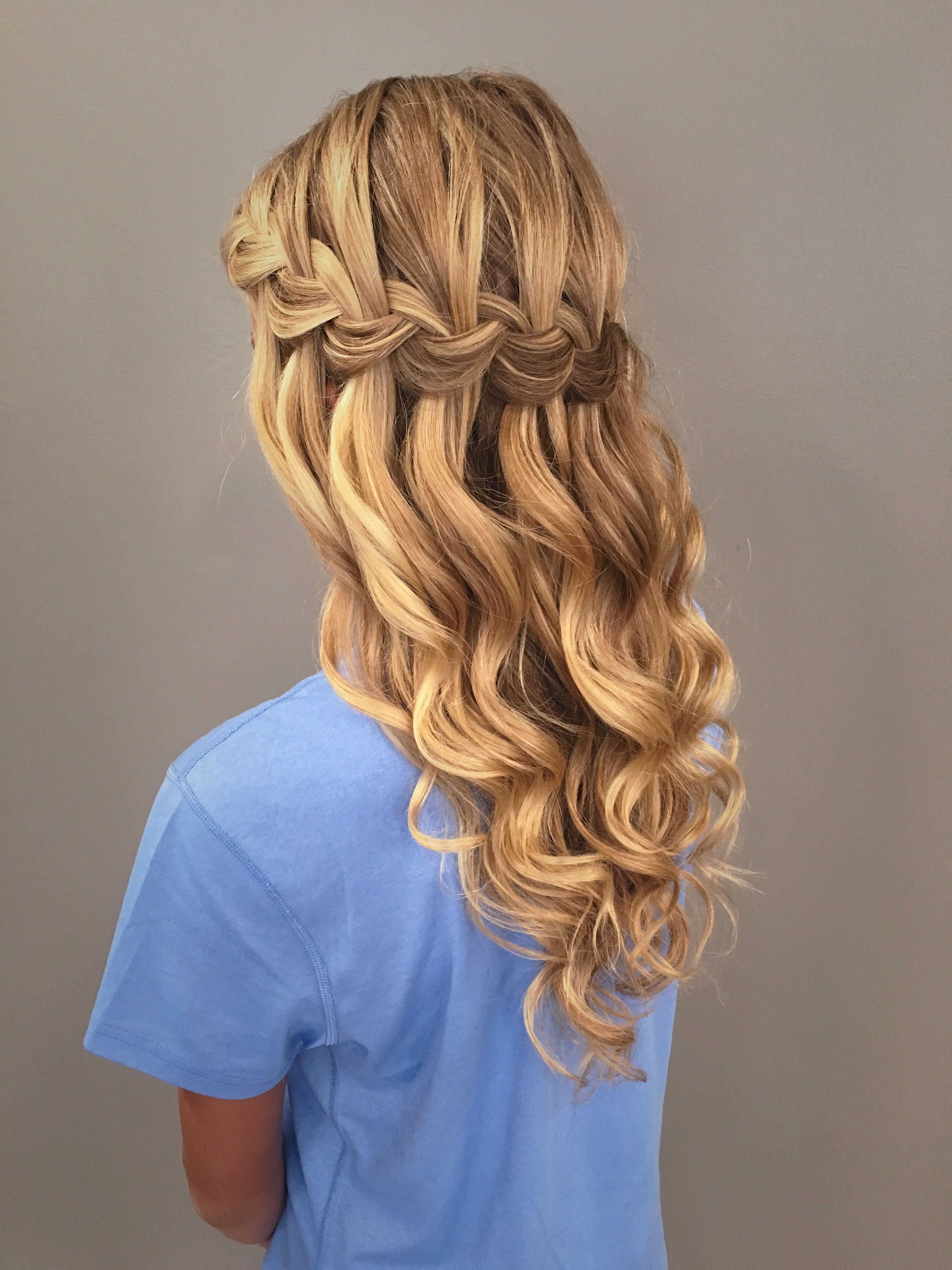 Waterfall Braid With Mermaid Waves! Great Bridal, Prom, Or Pertaining To Most Popular Waterfall Mermaid Braid Hairstyles (View 5 of 20)
