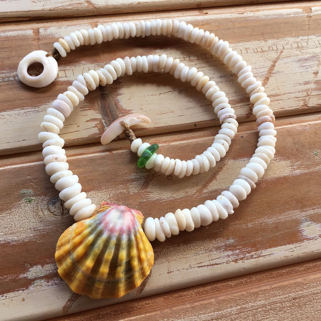 Well Known Puka Shell Beaded Braided Hairstyles For All Natural Puka Necklace With Unique Hawaiian Sunrise Shell Pendant (View 11 of 20)