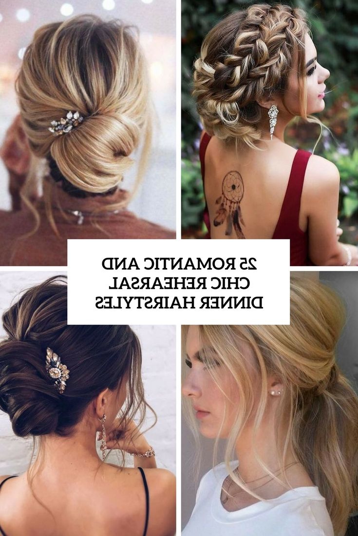 Well Liked Romantic Ponytail Updo Hairstyles Pertaining To 25 Romantic And Chic Rehearsal Dinner Hairstyles – Weddingomania (View 6 of 20)
