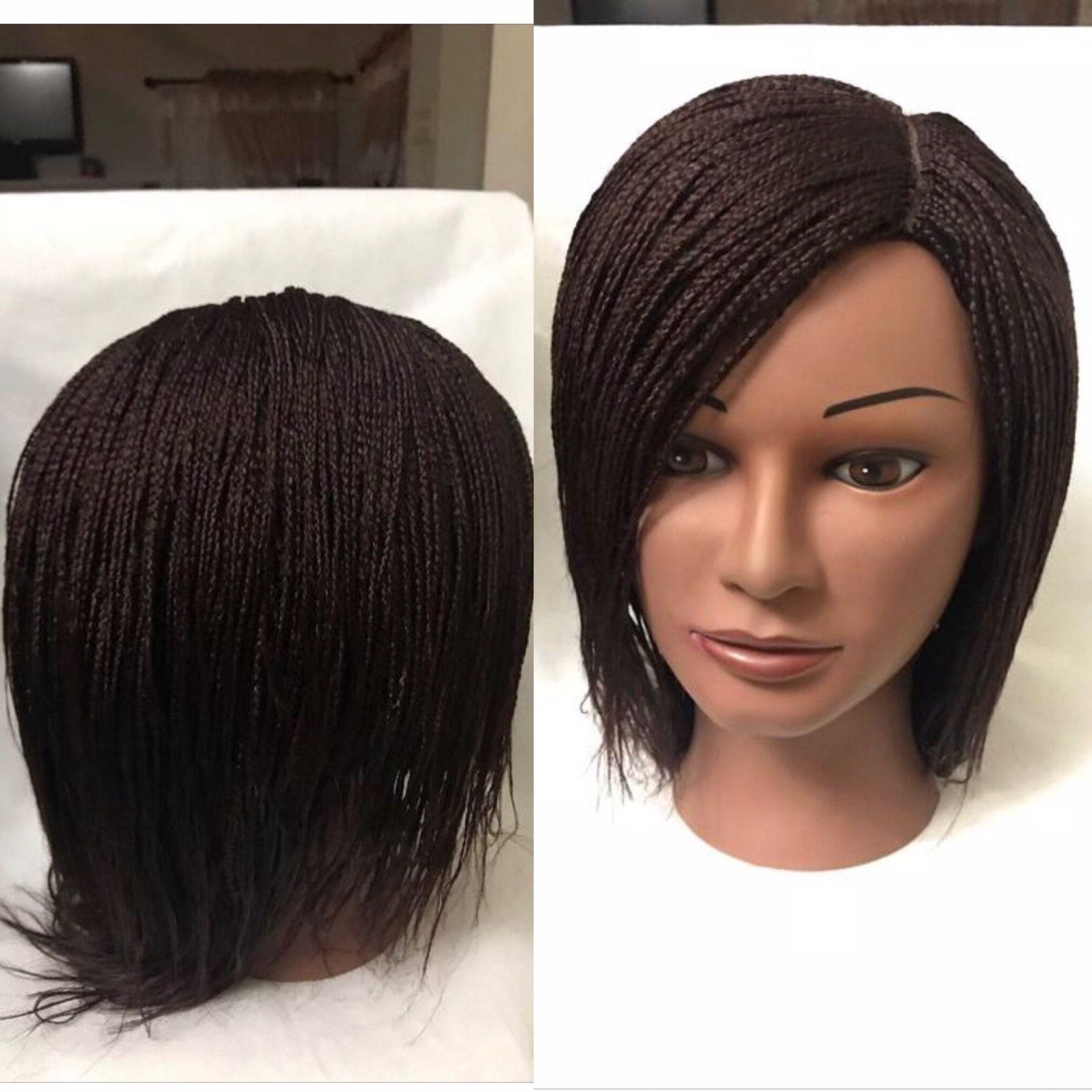 Widely Used Light Brown Braid Hairstyles Pertaining To Braided Wig/ Box Wig 10inches Wig.color On Display Is Color 30( Dark  Brown)this Is A Short,light Weight,natural Looking Braided Wig (View 19 of 20)