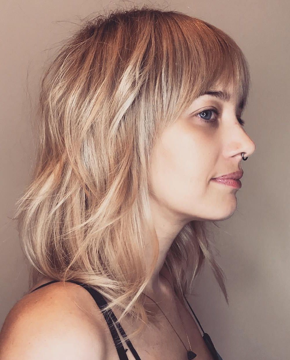 35 Killer Ways To Work Long Bob Haircuts For 2019 Inside Famous Shaggy Lob Hairstyles With Bangs (View 13 of 20)